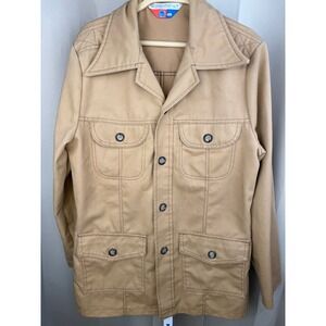 Vintage 60s/70s Sears Put-On Shop Tan Workwear‎ Chore Jacket Men's Small